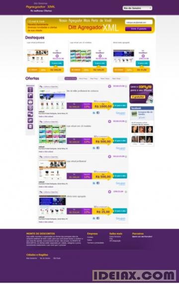 Agregador estilo Saveme, agregador XML, agregador de compra coletiva