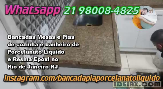 Aplicação de resina epóxi em bancada de pia rj rio de janeiro