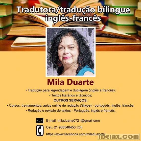 Mila duarte tradutor(a) tradução autônomo(a) RJ